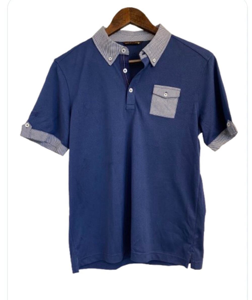 NWOT Louis Castel Boutique Designer Ladies Navy Golfing Polo - Size L